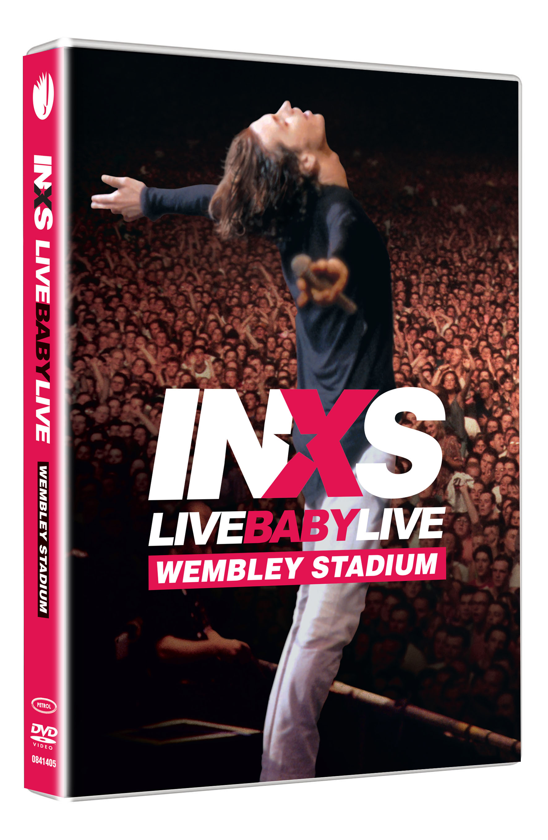 DVD-Hülle: INXS Live Baby Live, ein Mann singt mit Publikum im Hintergrund.