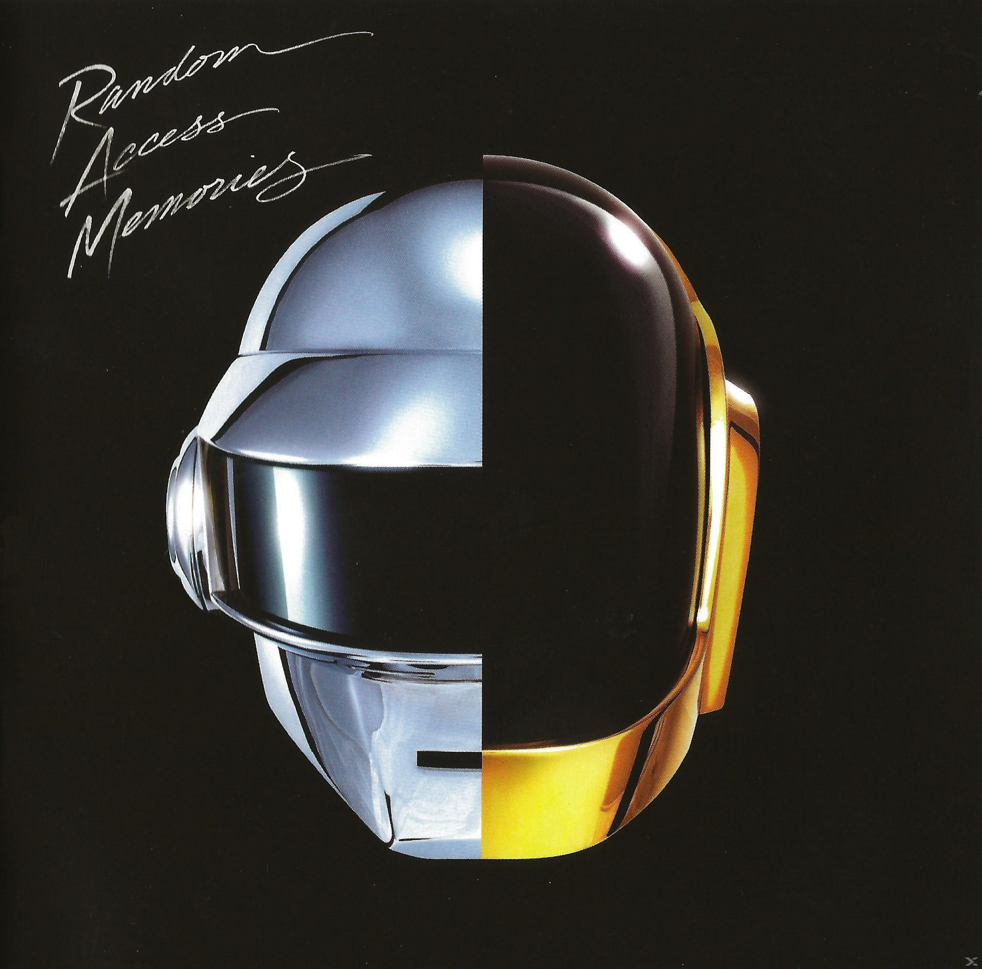 Daft Punk album borítója. Egy sisak felezve, ezüst és fekete fényvisszaverő felületekkel.