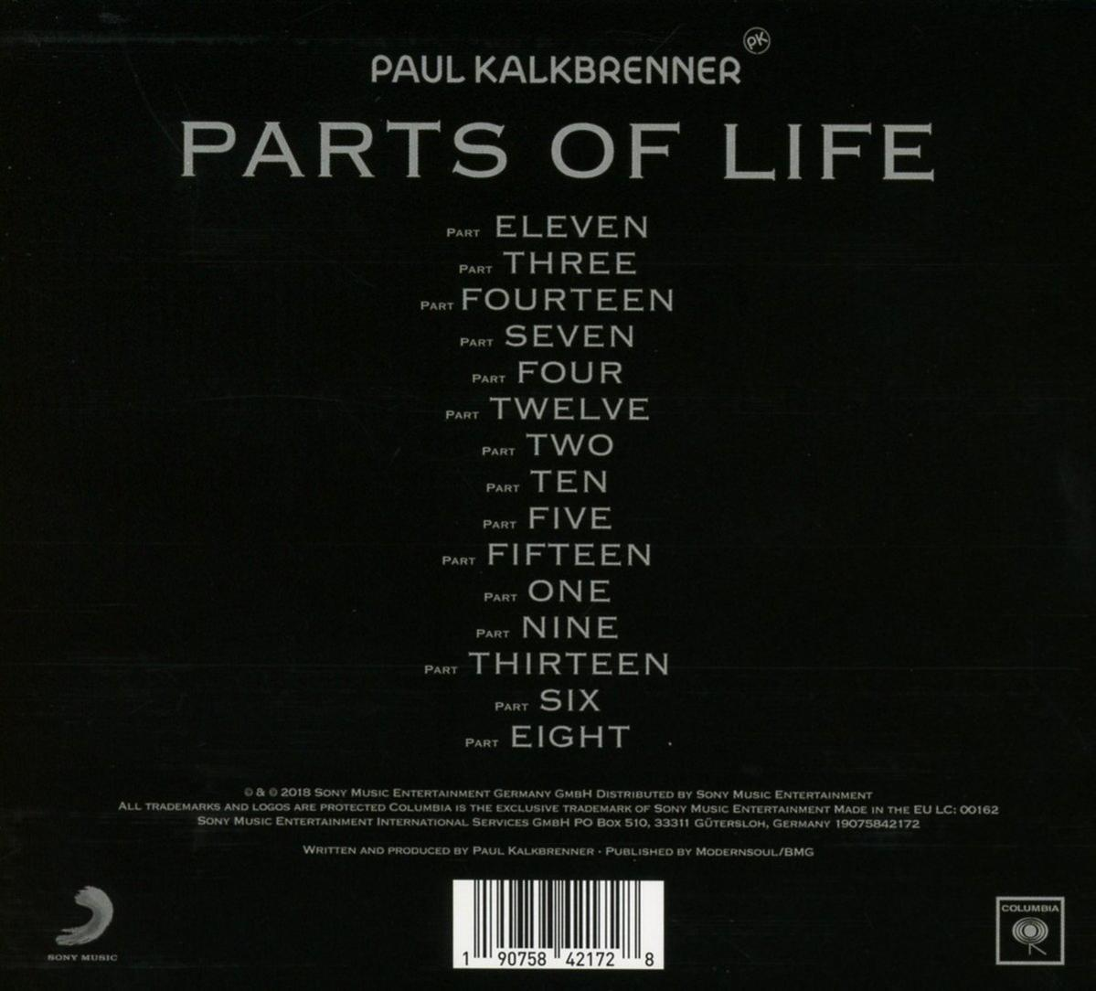 Albumcover mit Text: 'PARTS OF LIFE' und einer Titelliste.