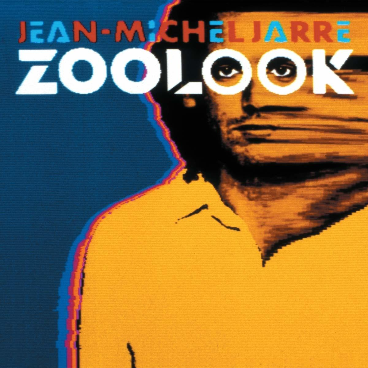 Albumcover mit einem Mann mit verzerrtem Gesicht. Das Album heißt 'Zoolook' von Jean-Michel Jarre.