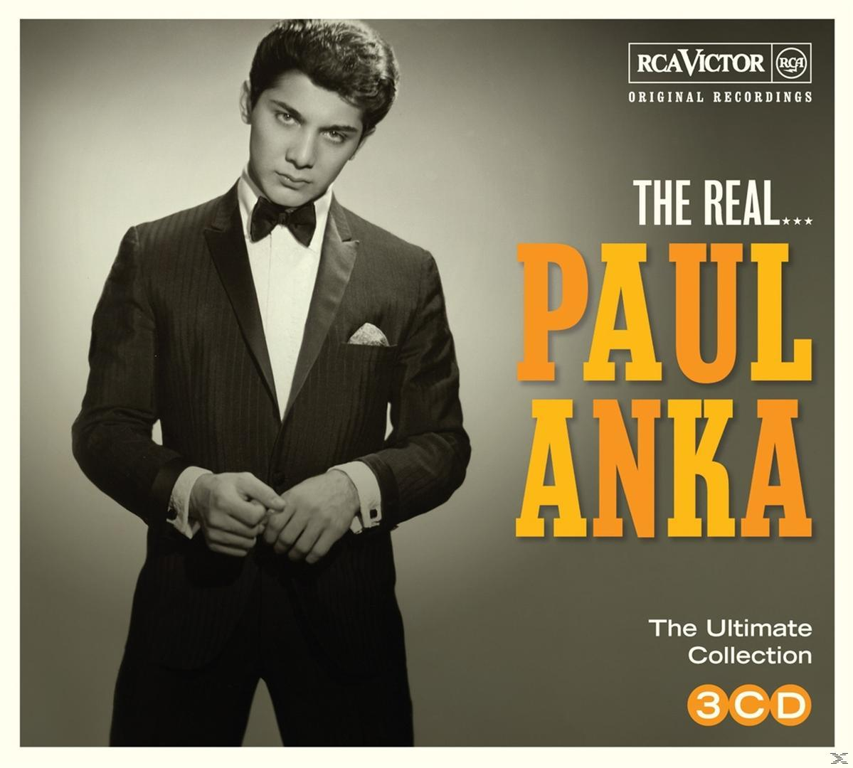 Albumhoes 'The Real Paul Anka'. Paul Anka in pak, tekst en RCA Victor logo.