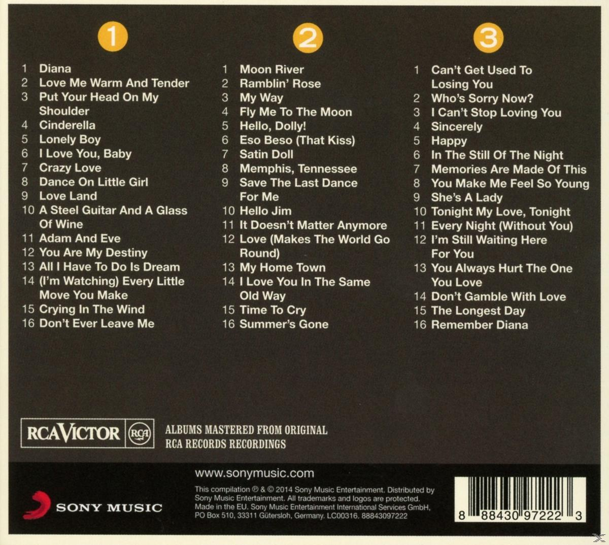 Compilation albumhoes met tracklijsten, RCA Victor en Sony Music logo's.