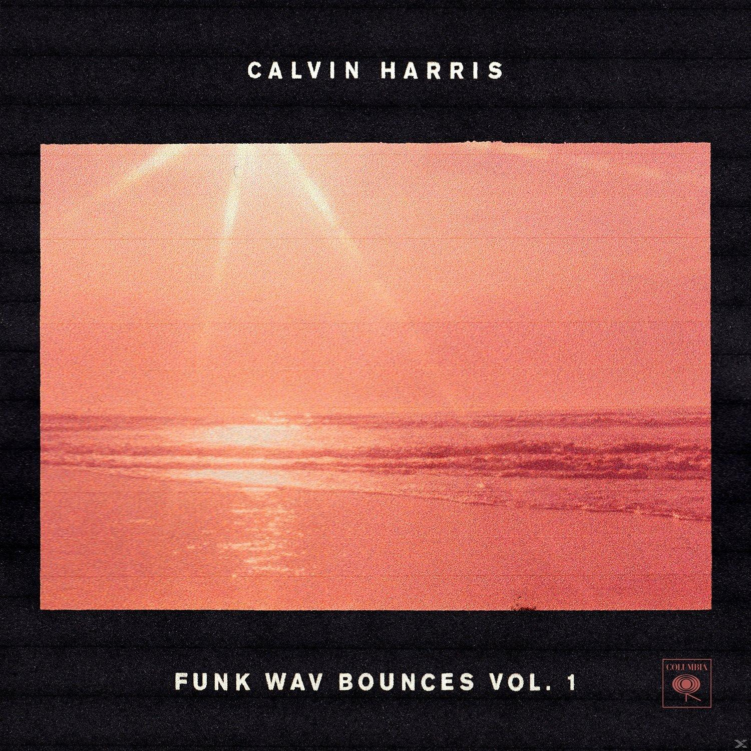 Album borító naplementes jelenettel. A cím: Calvin Harris, Funk Wav Bounces Vol. 1. A nap ragyog.