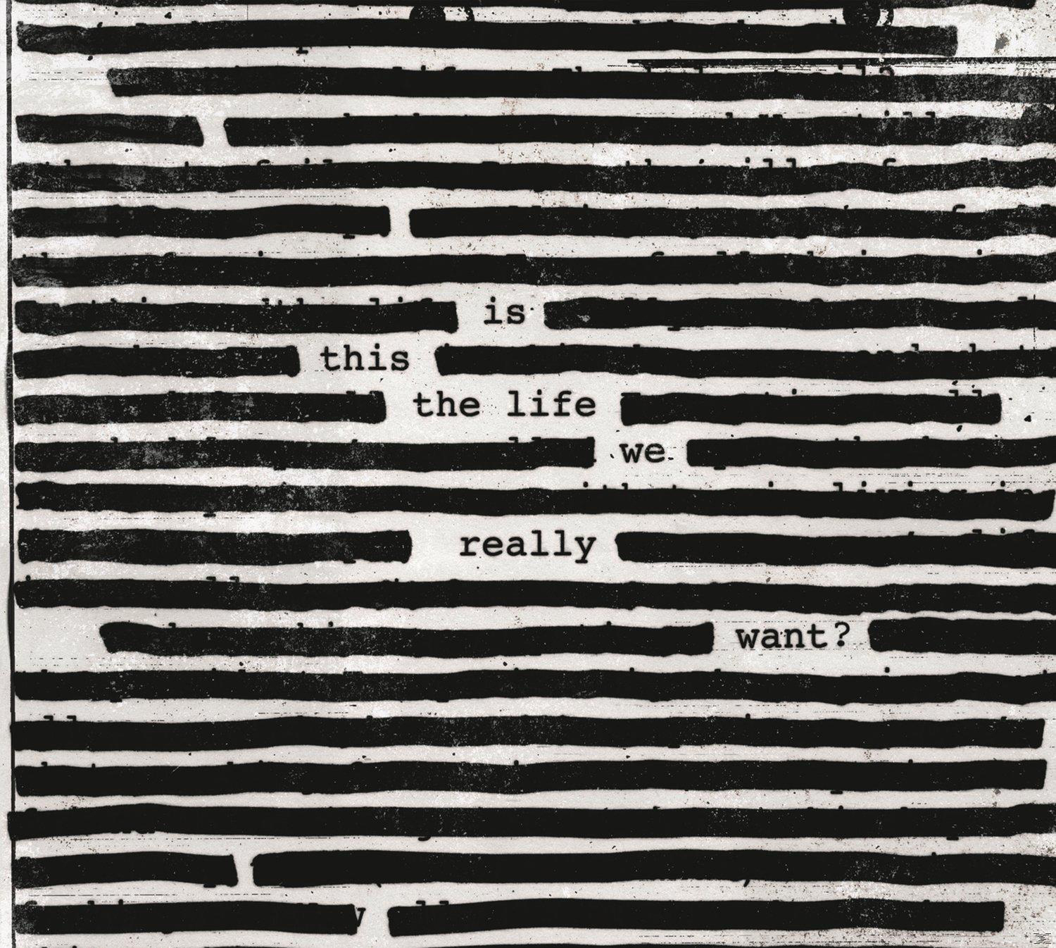 Schwarz-Weiß-Bild eines geschwärzten Textes mit den Worten 'this is the life we really want?'.