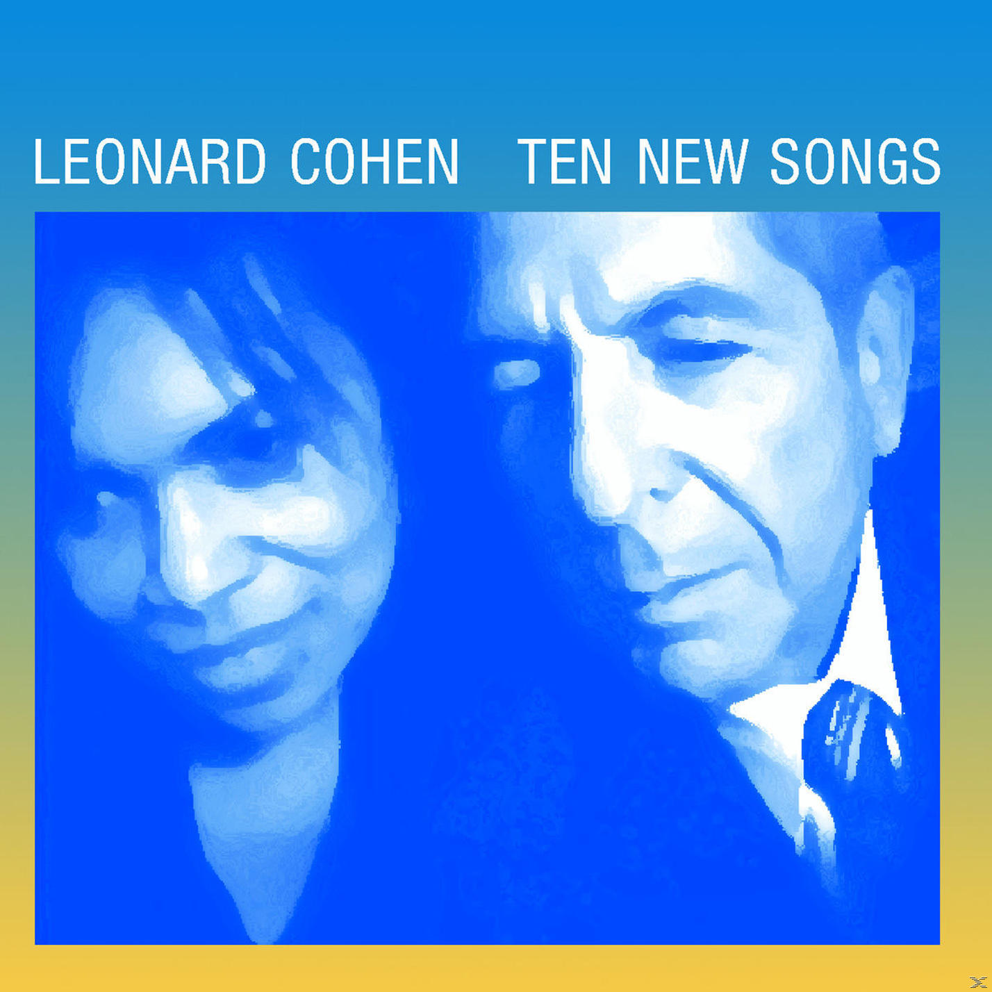 Album borító két arccal. Az album címe: 'Ten New Songs', Leonard Cohen-től.