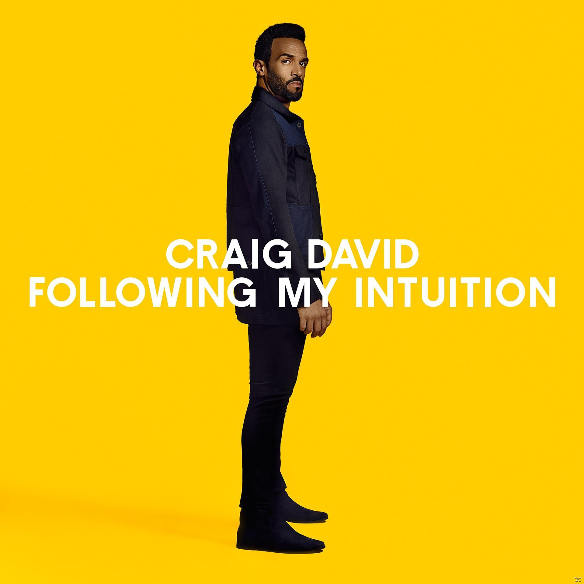 Craig David sárga háttér előtt áll, rajta a "CRAIG DAVID FOLLOWING MY INTUITION" felirat.
