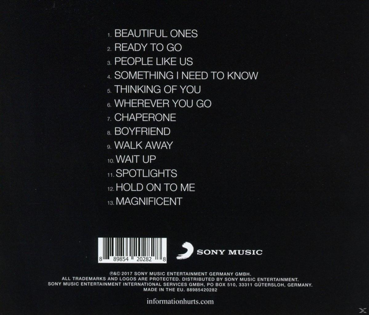 Album met de titels van de nummers vermeld. Het album is zwart met witte tekst.