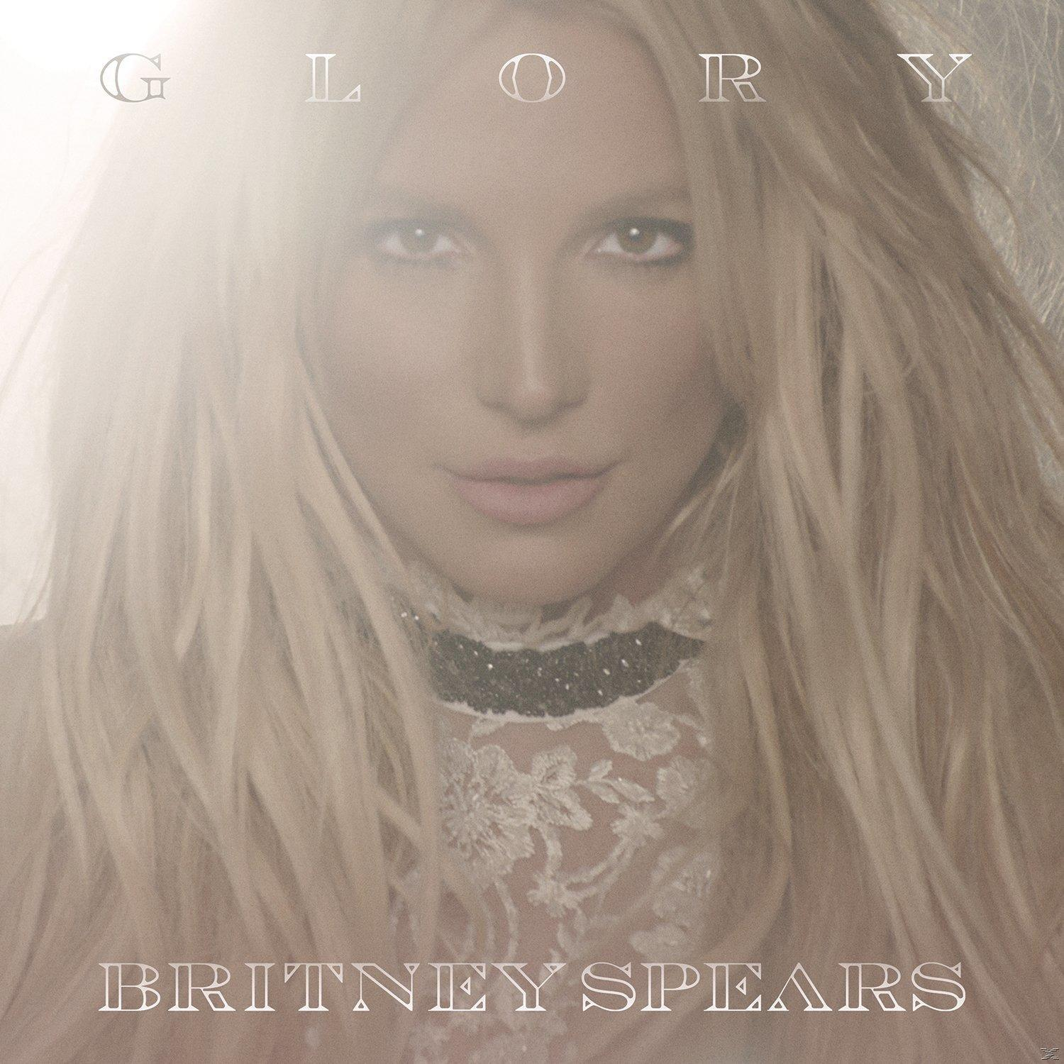 Britney Spears album borítója, közelkép a fejéről. A 'GLORY' cím felül, a név alul.