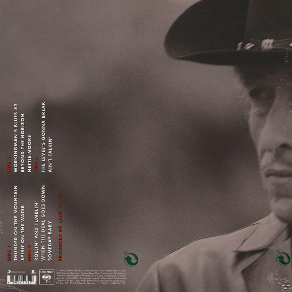 Rückseite eines CD-Covers mit Titelliste, Künstler und einem graustufigen Männergesicht.