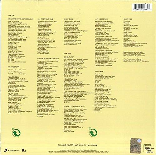 Album borító sárga háttéren számlistával. Dalszövegeket tartalmaz.