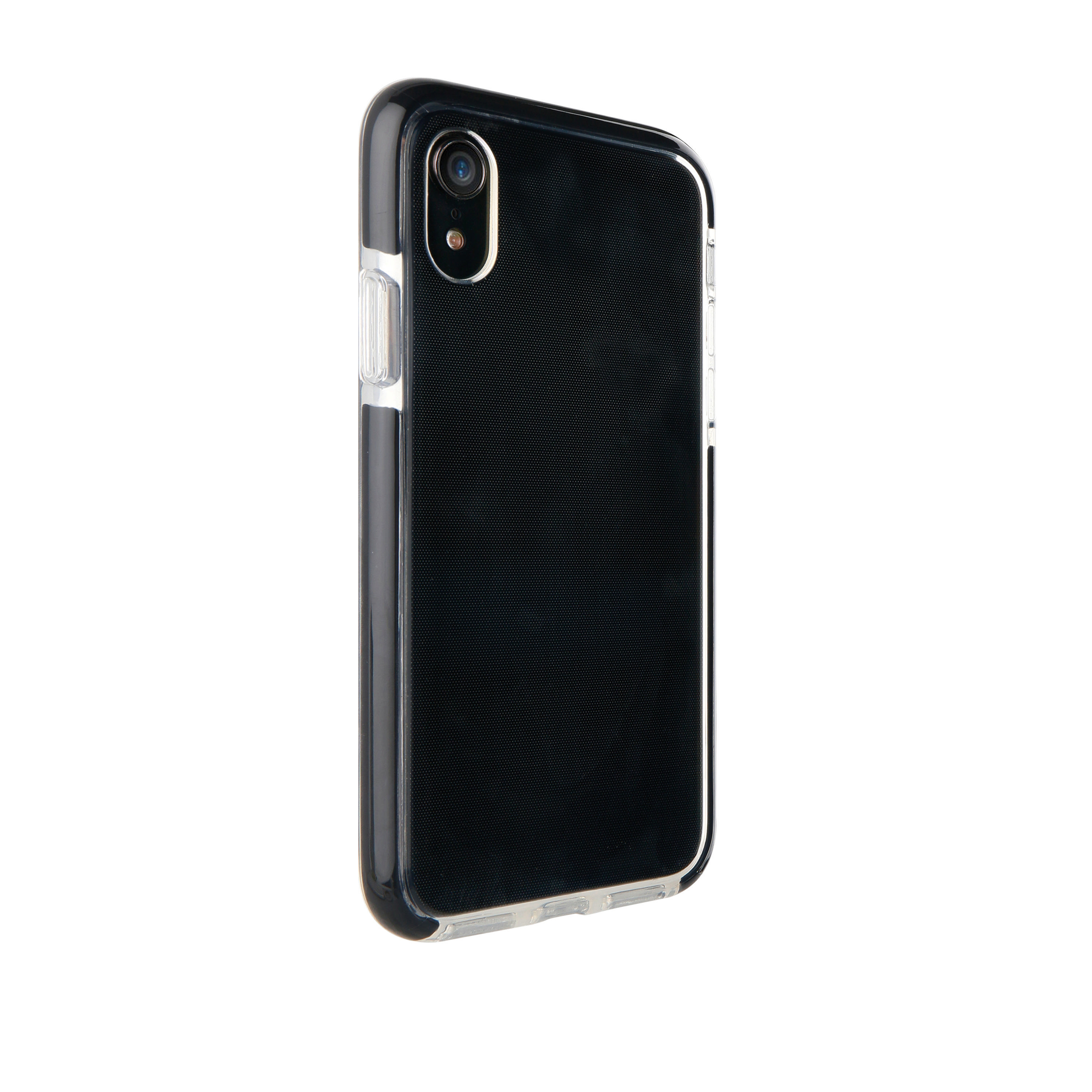 Apple, Transparent iPhone VIVANCO Rock Backcover, XR, schwarzem mit Solid, Rahmen