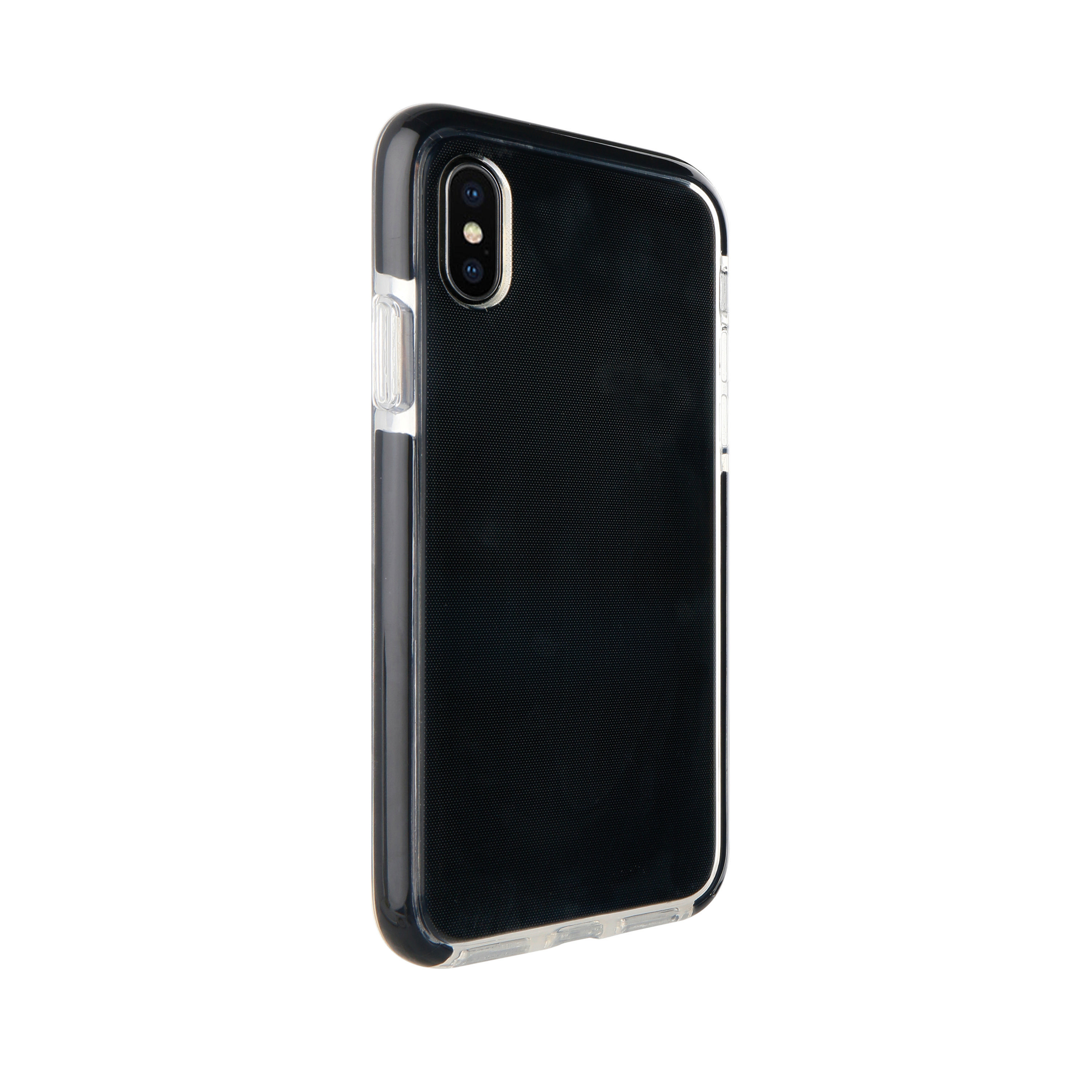 VIVANCO Rock Solid, Backcover, Apple, iPhone Transparent mit Rahmen X, schwarzem XS, iPhone