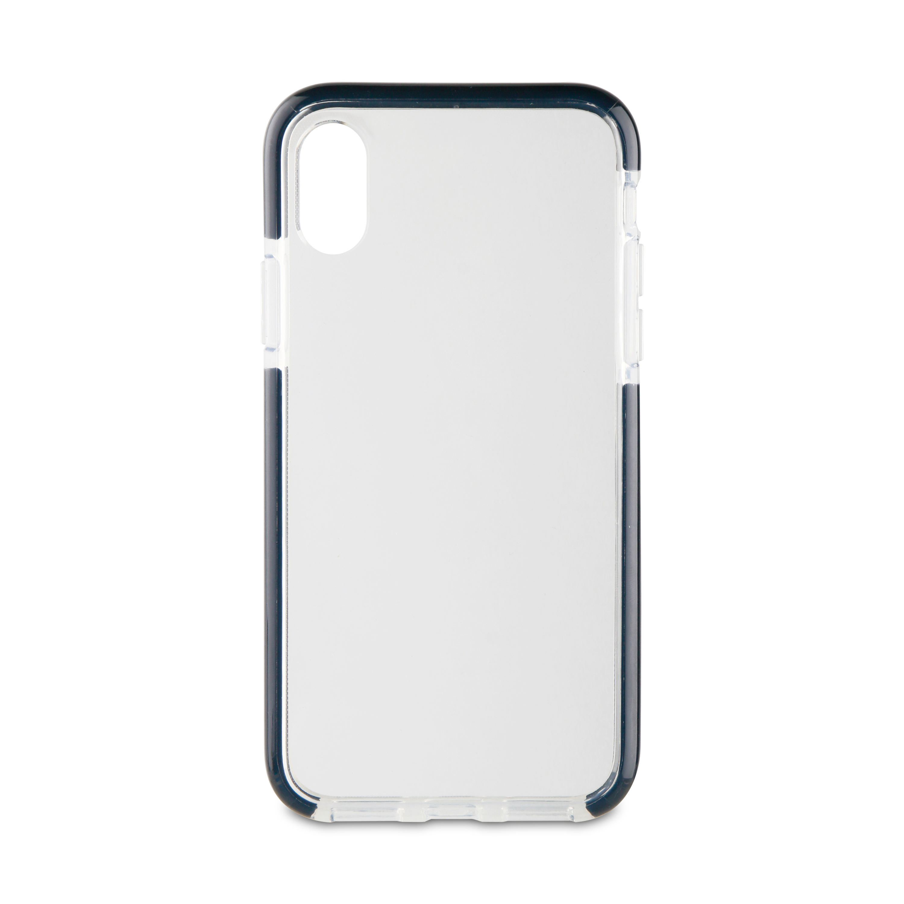 VIVANCO Rock Solid, iPhone iPhone Transparent Backcover, Rahmen XS, mit schwarzem Apple, X