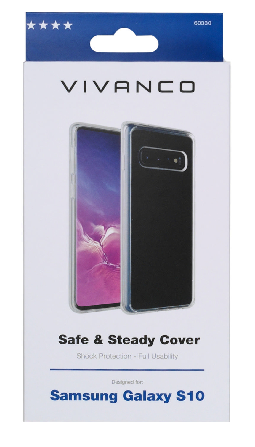 Safe Samsung, S10, Galaxy Backcover, Transparent & Steady, VIVANCO