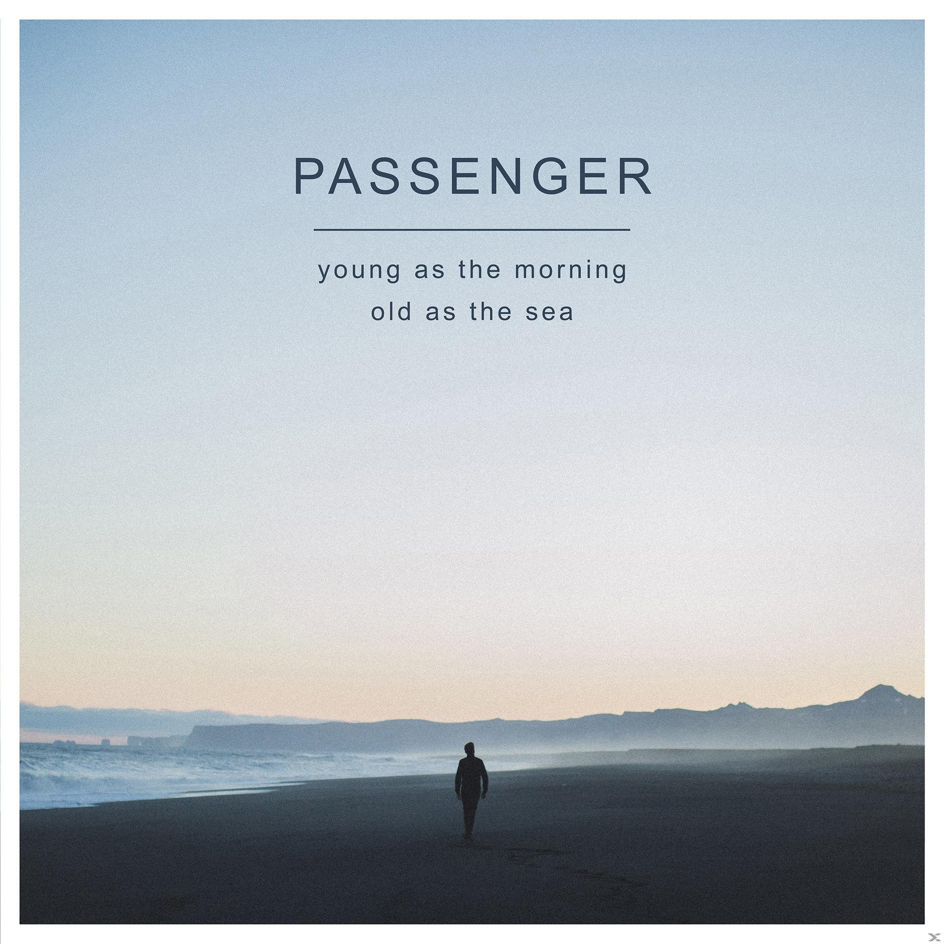 Albumcover mit einem Mann, der am Strand spaziert. Titel: 'Passenger'. Text: 'young as the morning'.