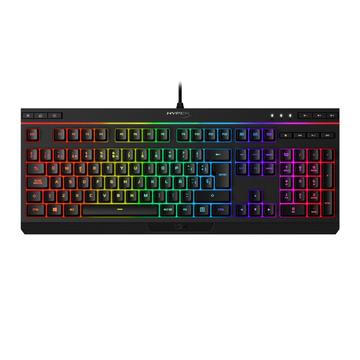 Teclado gaming - HyperX Alloy Core RGB, USB, Retroiluminado, Anti-ghosting, Resistente a salpicaduras, Negro