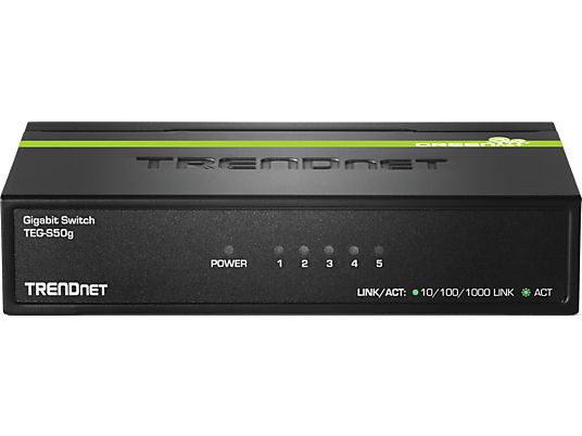 TRENDNET TEG-S50g Gigabit GREENnet à 5 ports - Switch (Noir/Vert)