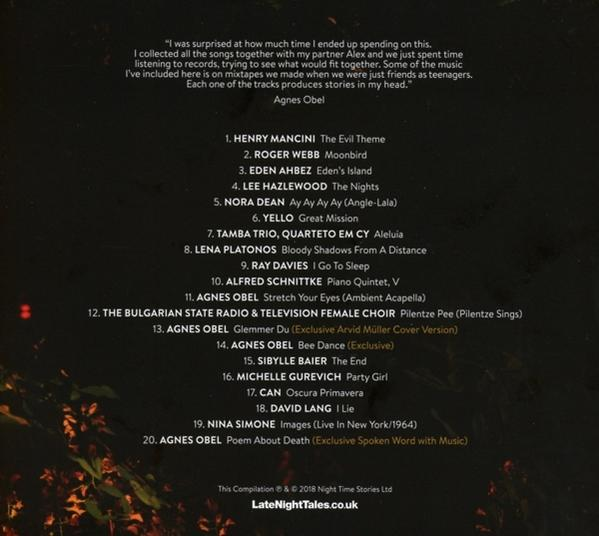 Albumcover mit einer Liste von Songs und Text.