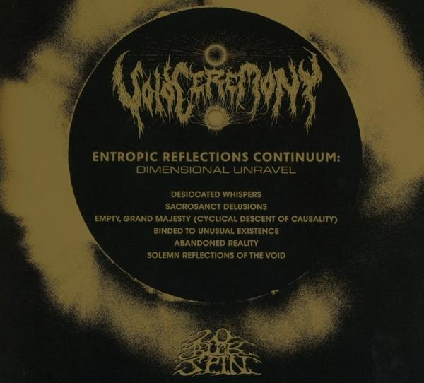 Ein schwarzes CD-Cover mit einem kreisförmigen Logo und Text in Gold.