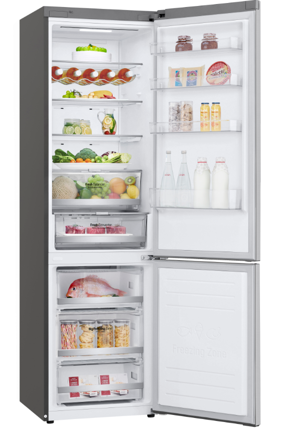 Frigorífico combi - LG GBB72NSDFN, 36 dB, No Frost, 384 l, 2.03 m, Inox