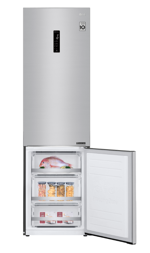 Frigorífico combi - LG GBB72NSDFN, 36 dB, No Frost, 384 l, 2.03 m, Inox