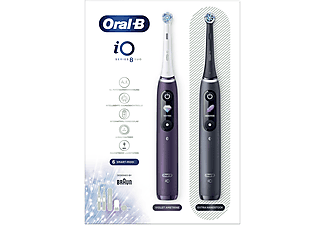 ORAL-B iO Series 8 DUO Elektrische Zahnbürste Violet Ametrine + Black Onyx