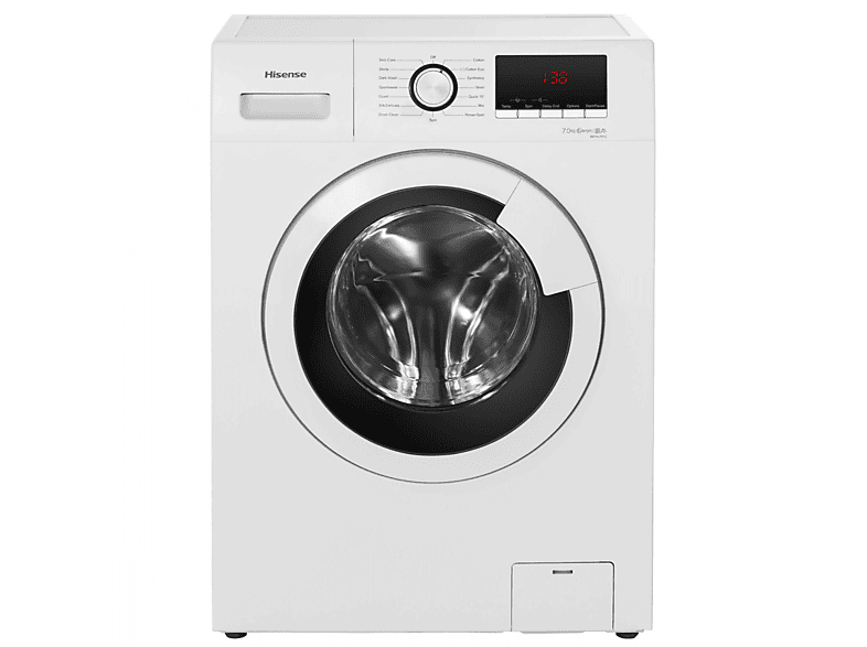 Lavadora carga frontal - Hisense WFHV7012, 7 kg, 1200 rpm, 15 programas, A+++, Blanco