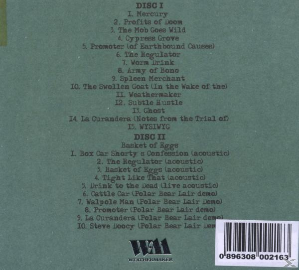 CD-borító dallasz listával. A háttér zöld. A betűtípus fehér.