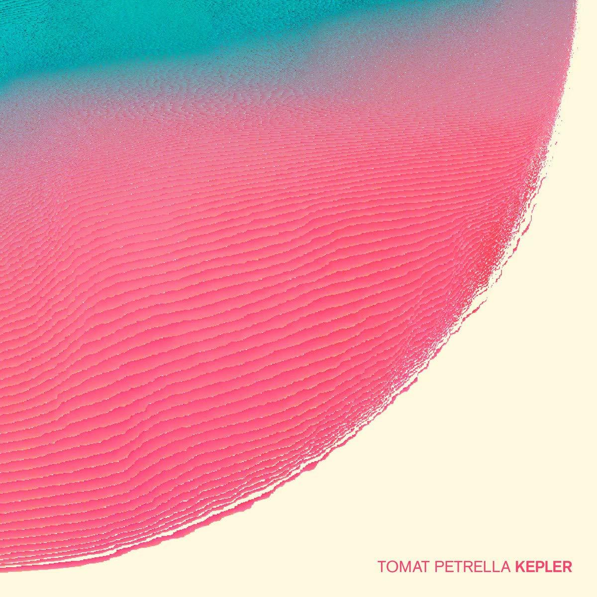Abstrakter Farbverlauf aus Rosa und Türkis mit dem Text "Tomat Petrella Kepler".