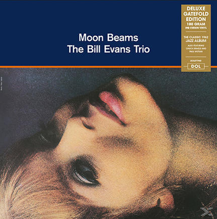 A The Bill Evans Trio 'Moon Beams' című albumjának borítója, egy női arccal az előtérben.