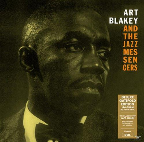 Album borító. Art Blakey szépia tónusban. Szöveg: Art Blakey and The Jazz Messengers, Deluxe Gatefold Edition, 180 Gram.