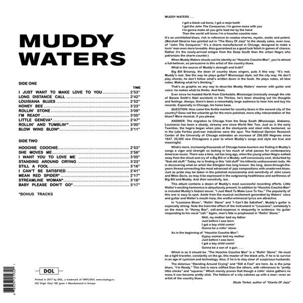 Muddy Waters album borítója szöveggel és számlistával.