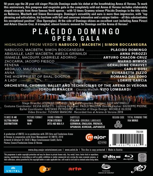 Die Rückseite einer Plácido Domingo Opera Gala Blu-ray.
