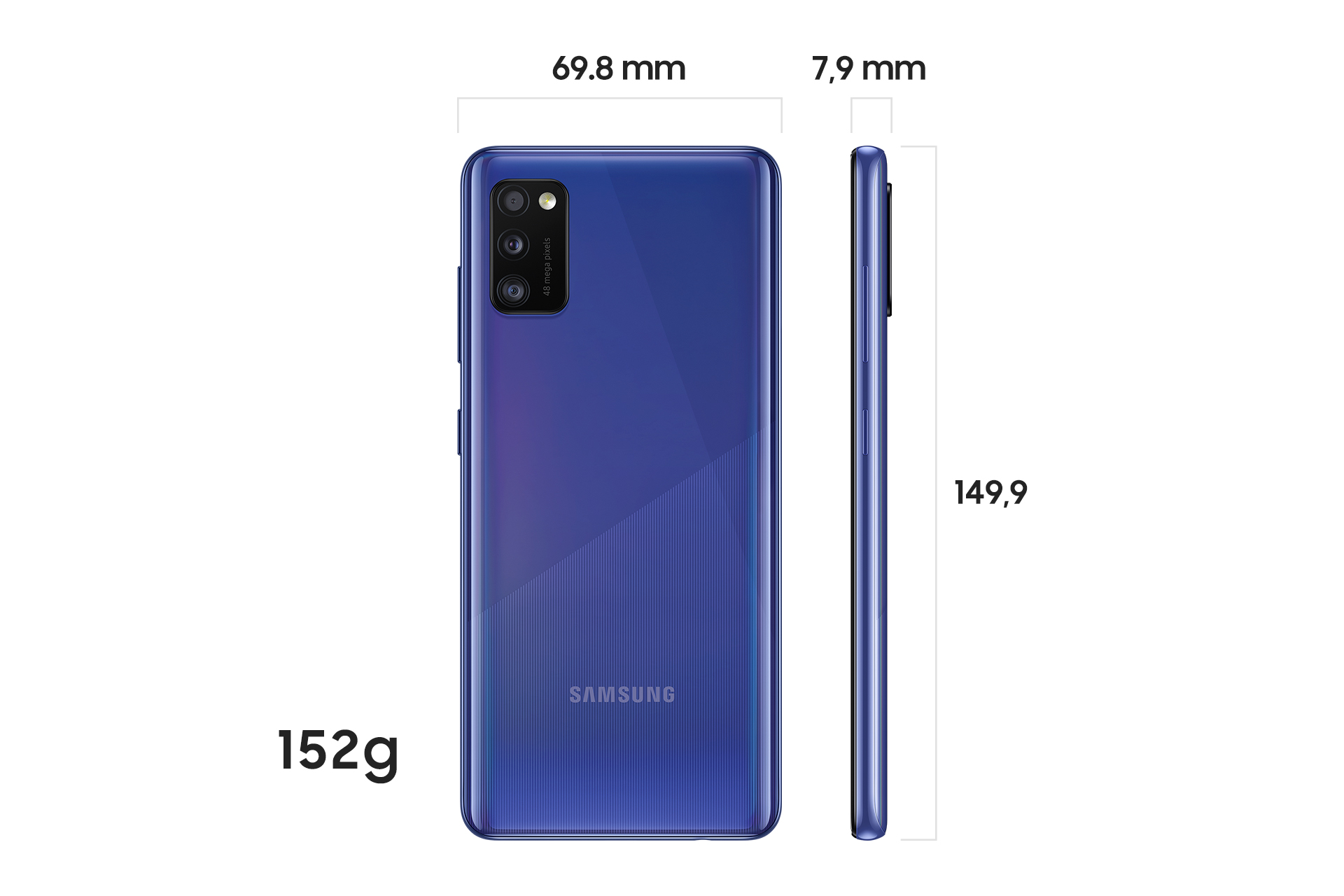 Samsung Galaxy A41, Azul, 64 GB, 4 GB, 6.1" Full HD+, MediaTek MTK6768, Octa-Core, 3500 mAh, Android
