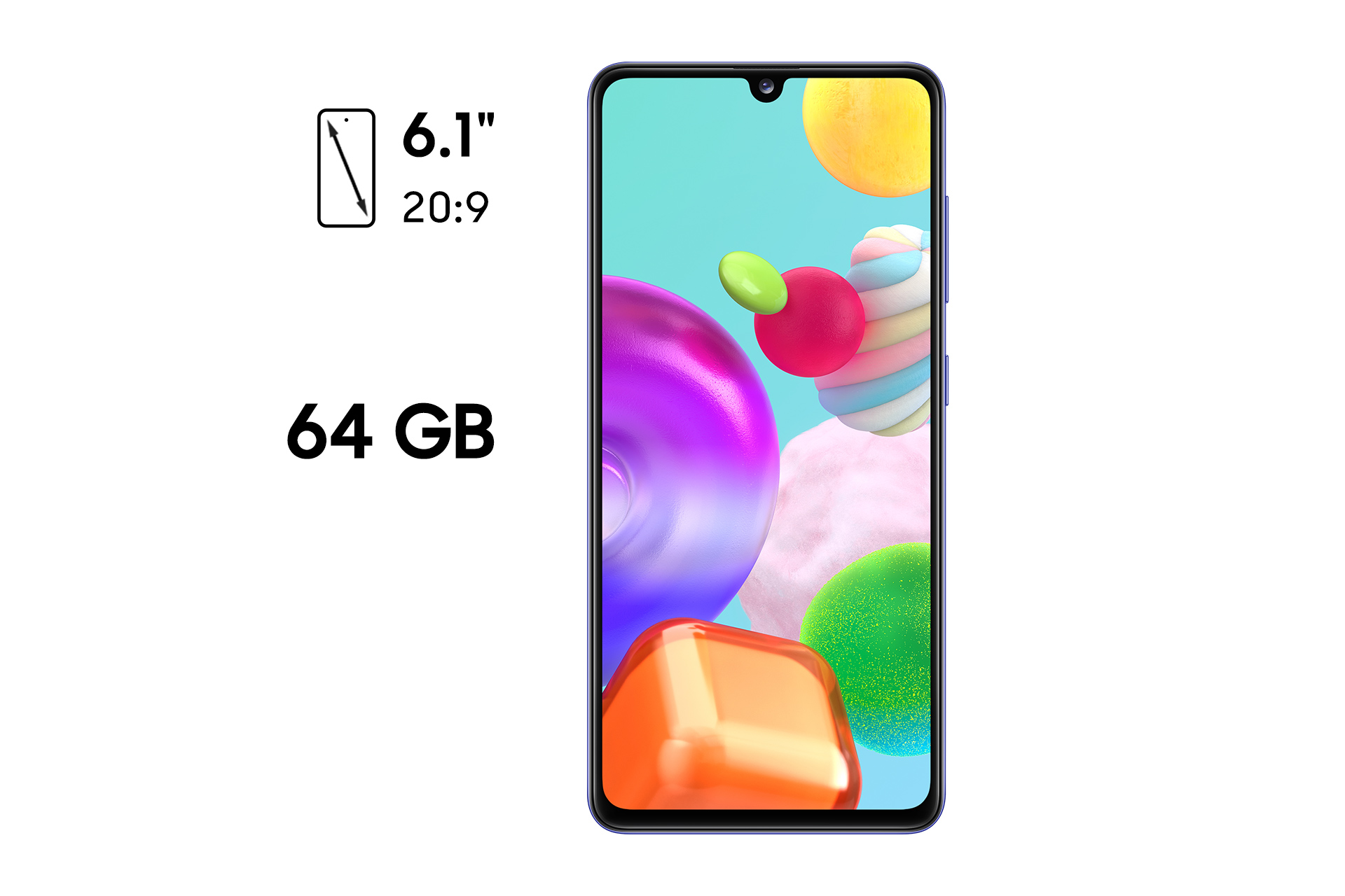 Samsung Galaxy A41, Azul, 64 GB, 4 GB, 6.1" Full HD+, MediaTek MTK6768, Octa-Core, 3500 mAh, Android