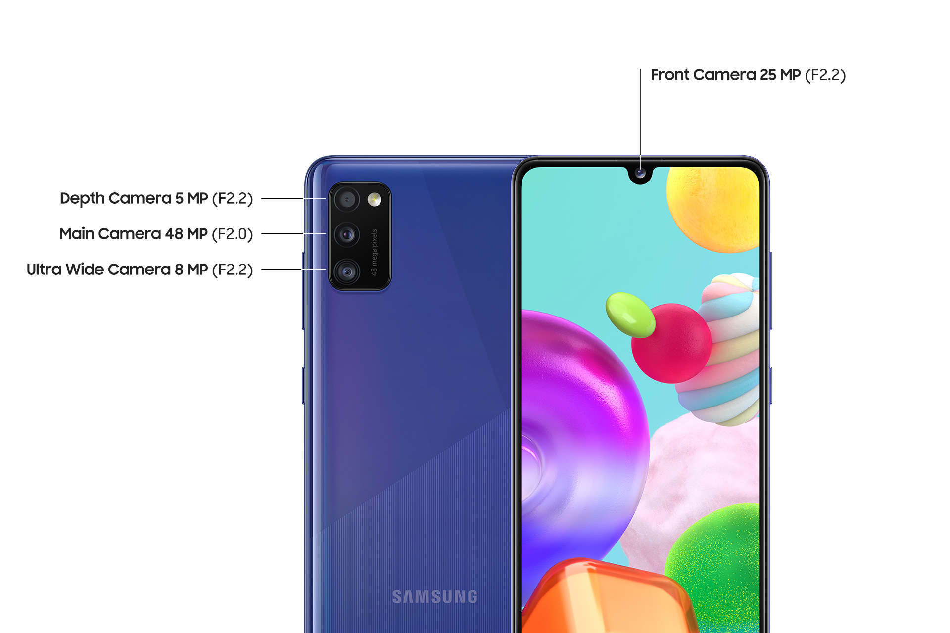 Samsung Galaxy A41, Azul, 64 GB, 4 GB, 6.1" Full HD+, MediaTek MTK6768, Octa-Core, 3500 mAh, Android