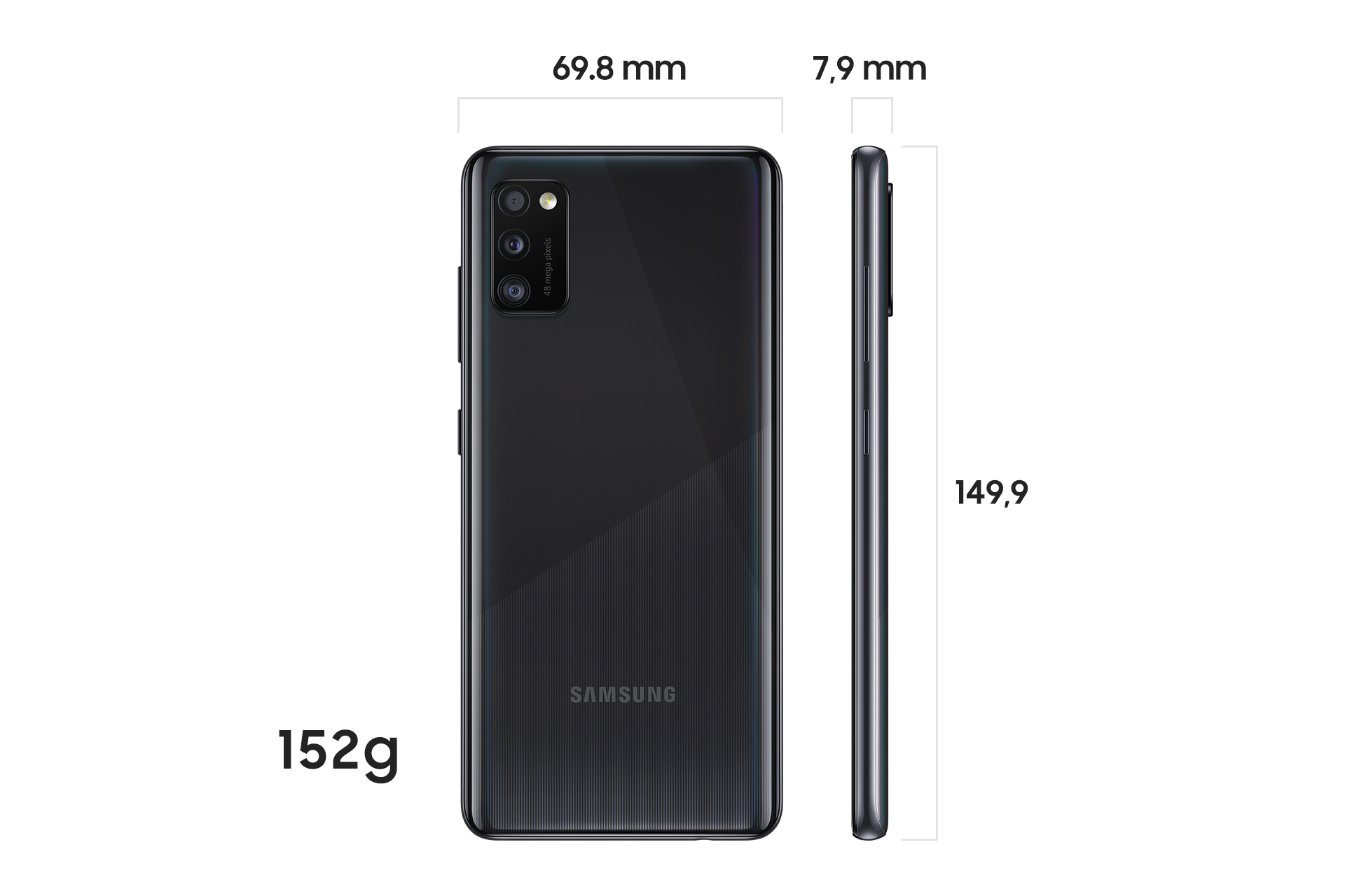 Samsung Galaxy A41, Negro, 64 GB, 4 GB, 6.1" Full HD+, MediaTek MTK6768, Octa-Core, 3500 mAh, Android