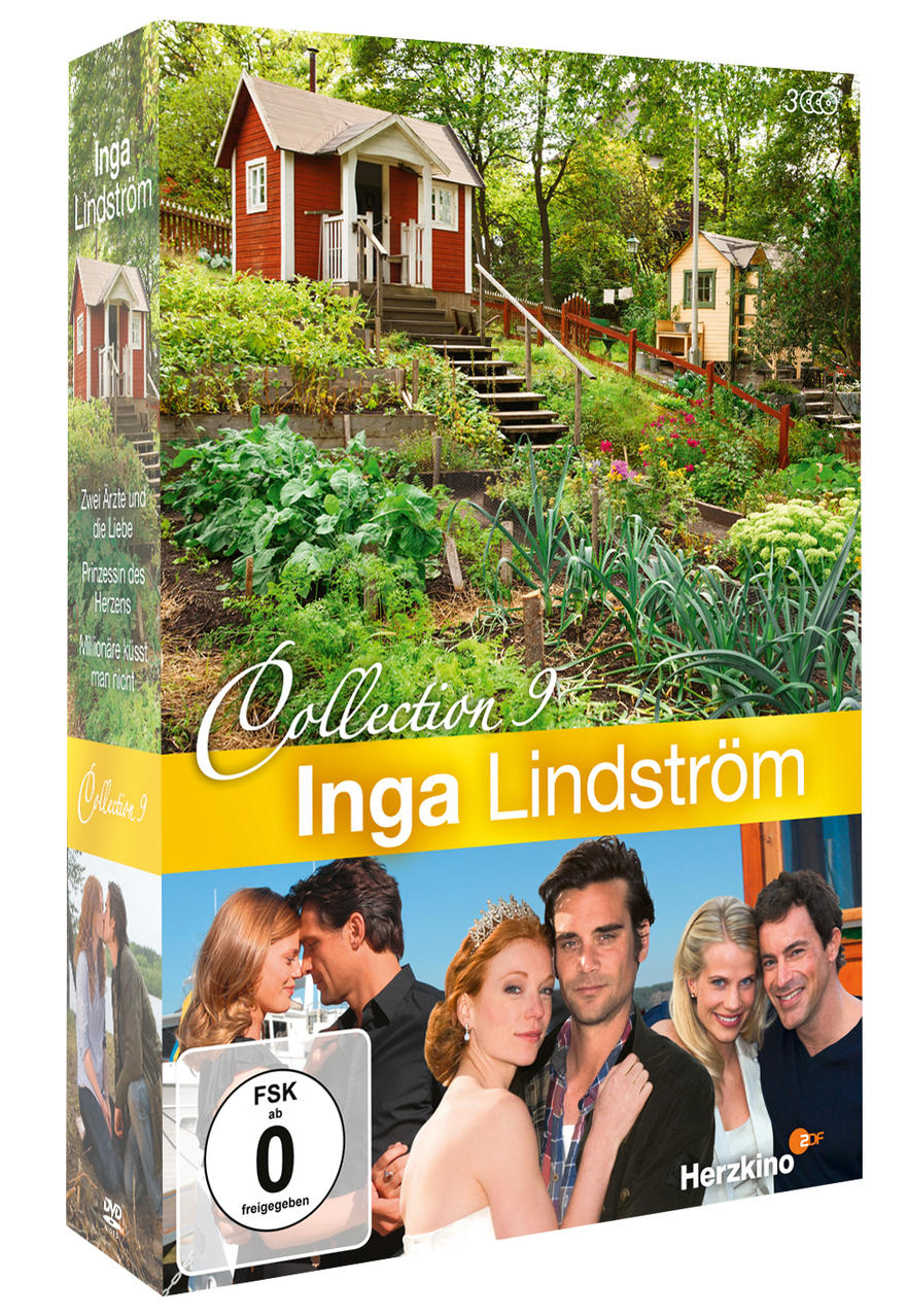 DVD-Box mit Inga Lindström Logo und einem Bild von einem Haus und einem Paar.