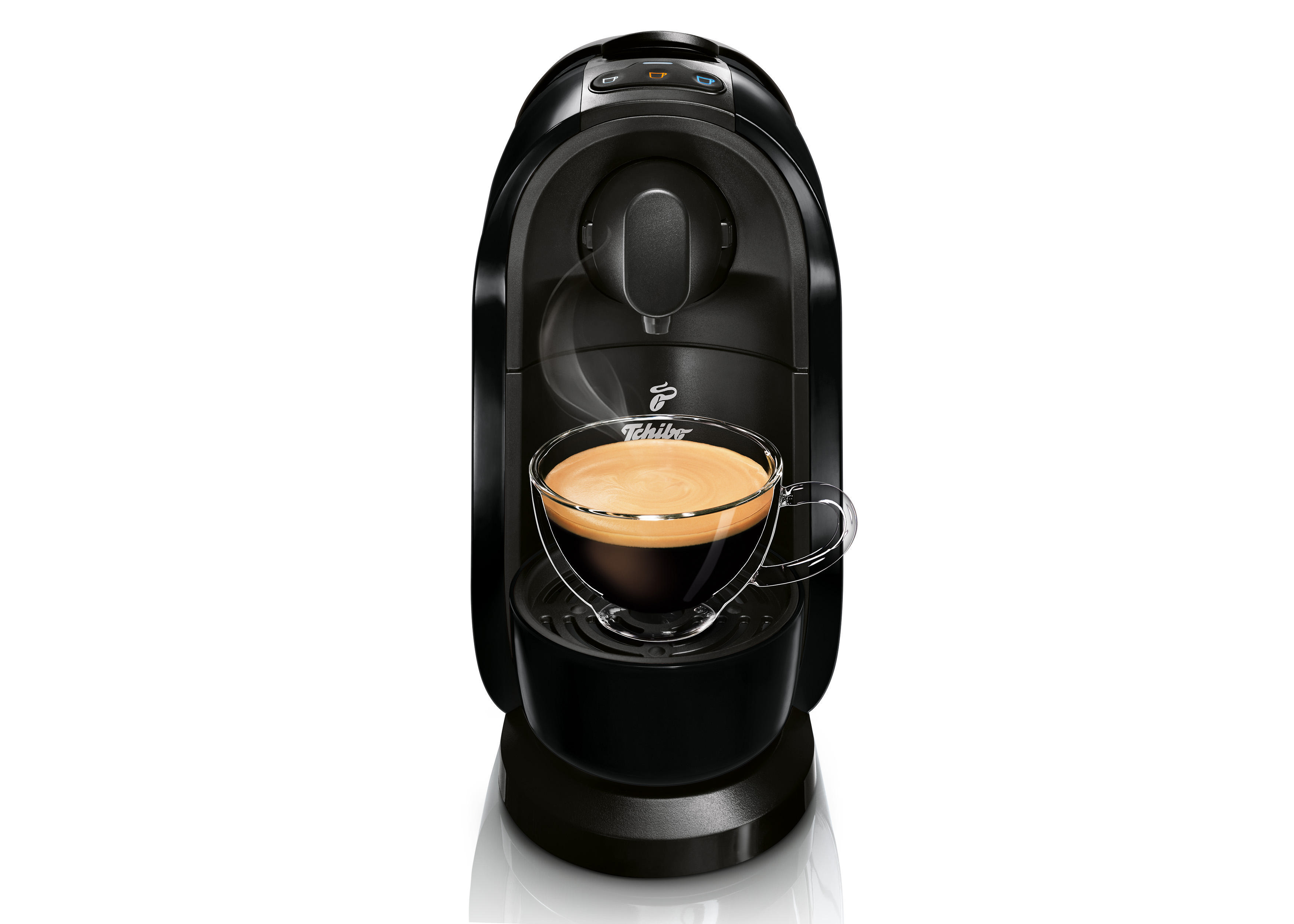 TCHIBO Pure + 60 Kapseln (Espresso,  Filterkaffee, Caffè Crema) Kapselmaschine Schwarz