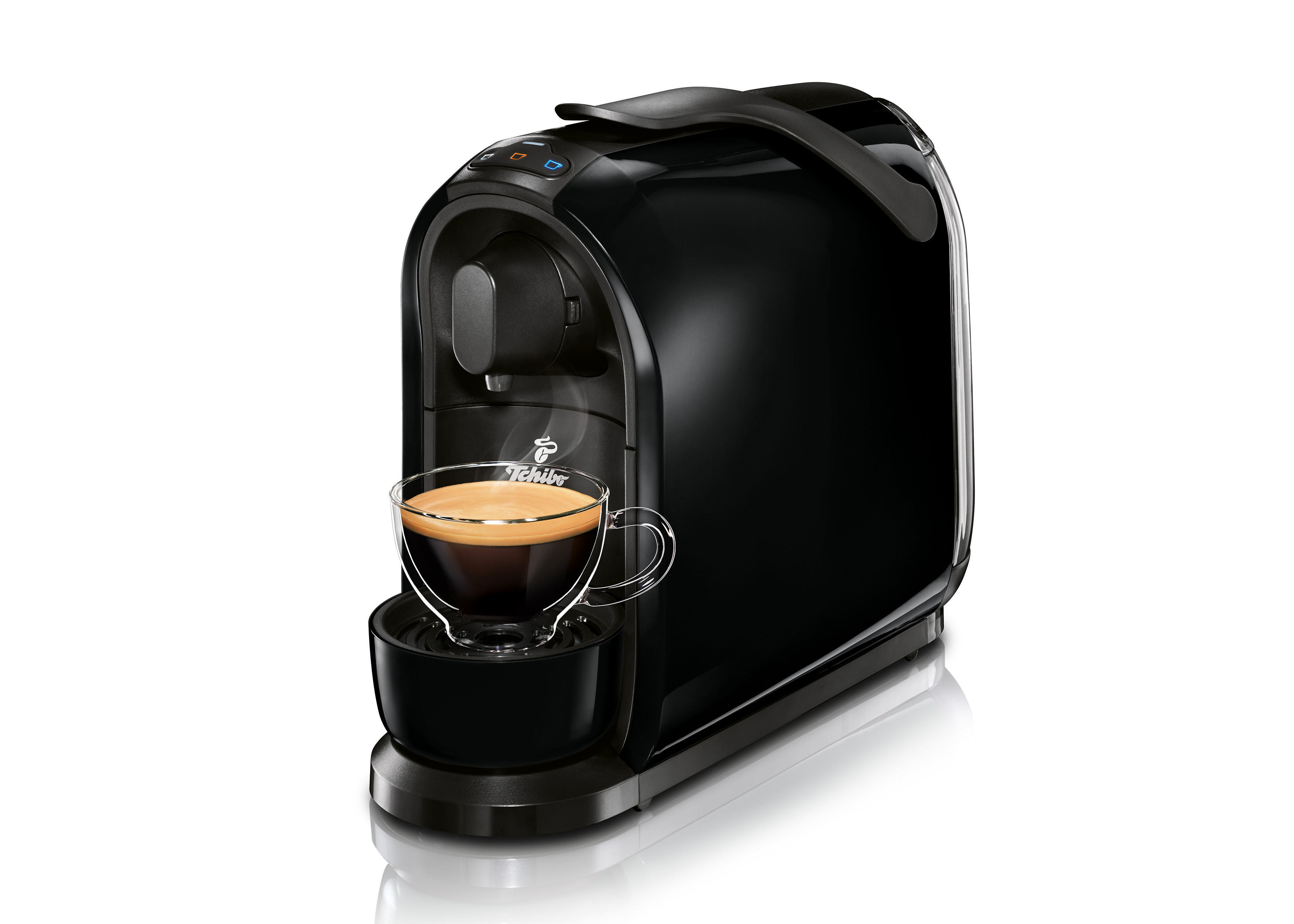 TCHIBO Pure + 60 Kapseln (Espresso,  Filterkaffee, Caffè Crema) Kapselmaschine Schwarz