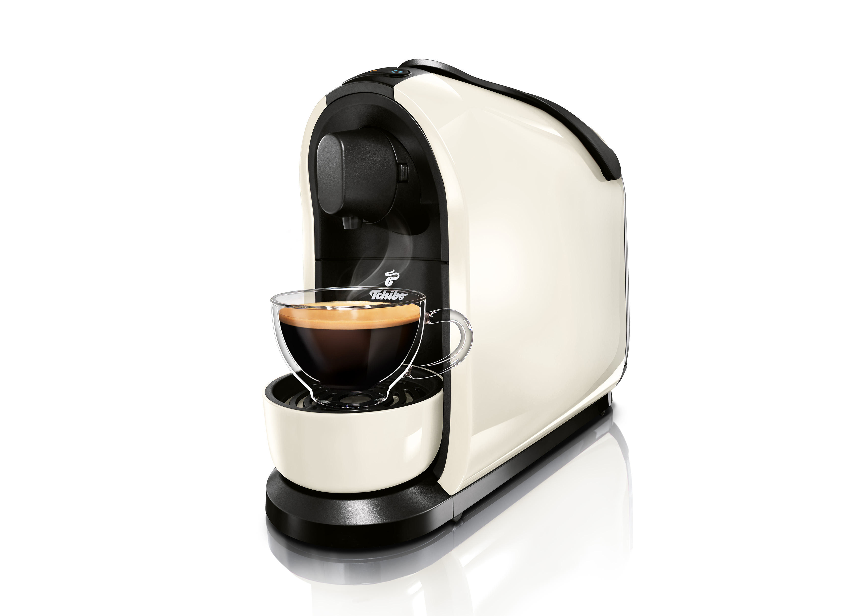 TCHIBO Pure + 60 Kapseln (Espresso,  Filterkaffee, Caffè Crema) Kapselmaschine Weiß