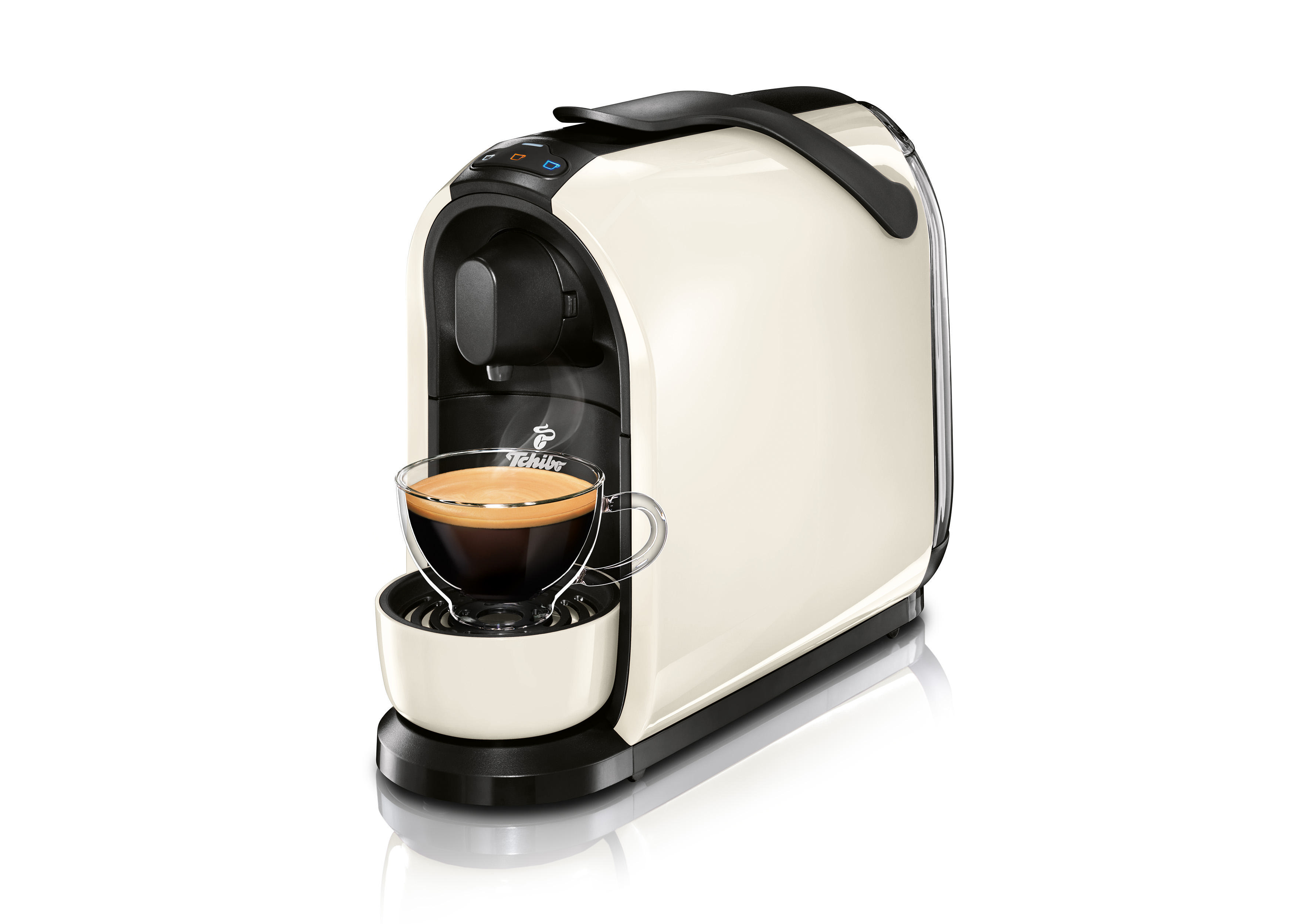TCHIBO Pure + 60 Kapseln (Espresso,  Filterkaffee, Caffè Crema) Kapselmaschine Weiß