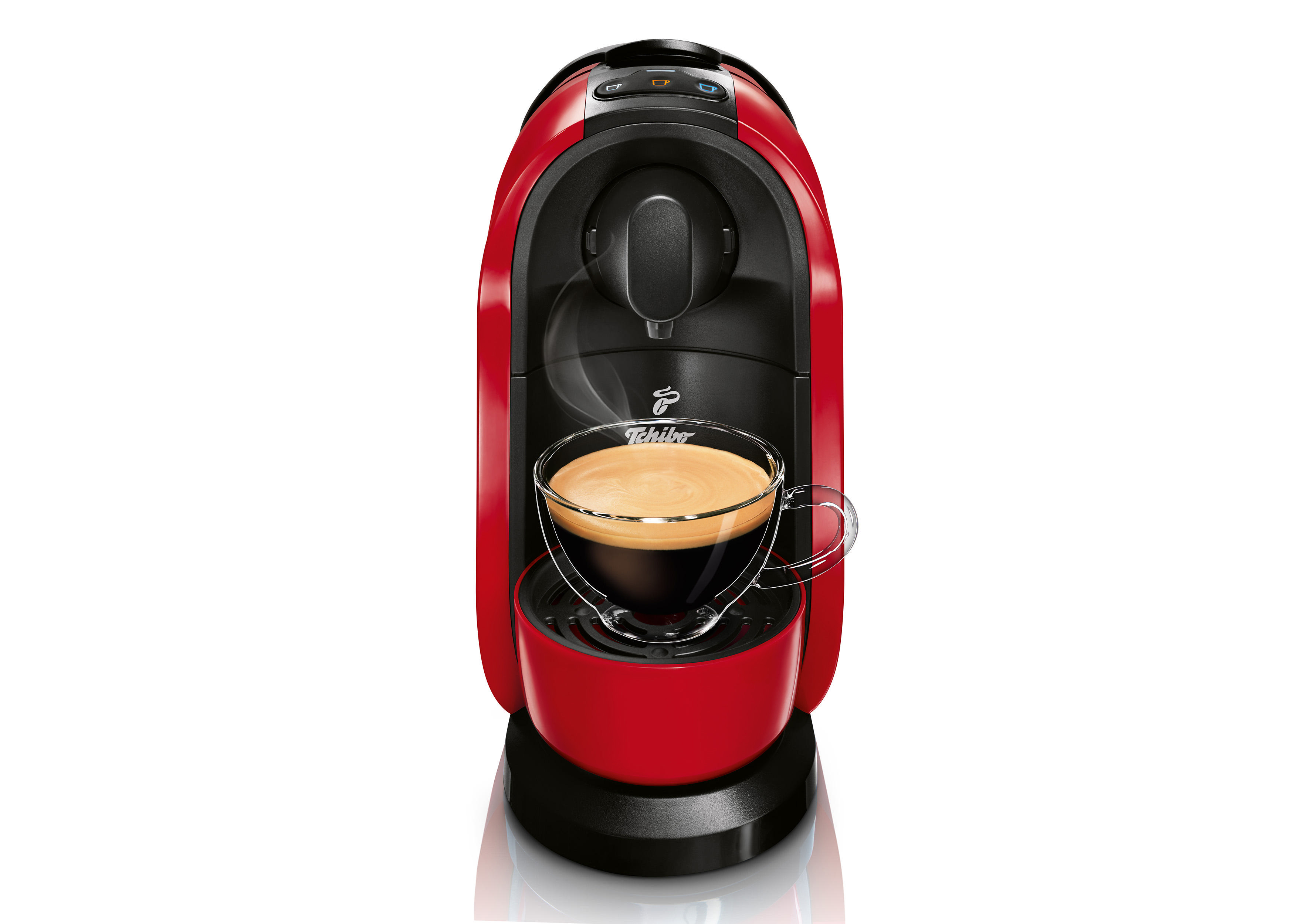 Caffè Kapseln Filterkaffee, CAFISSIMO TCHIBO Rot Crema) 60 (Espresso, Pure + Kapselmaschine
