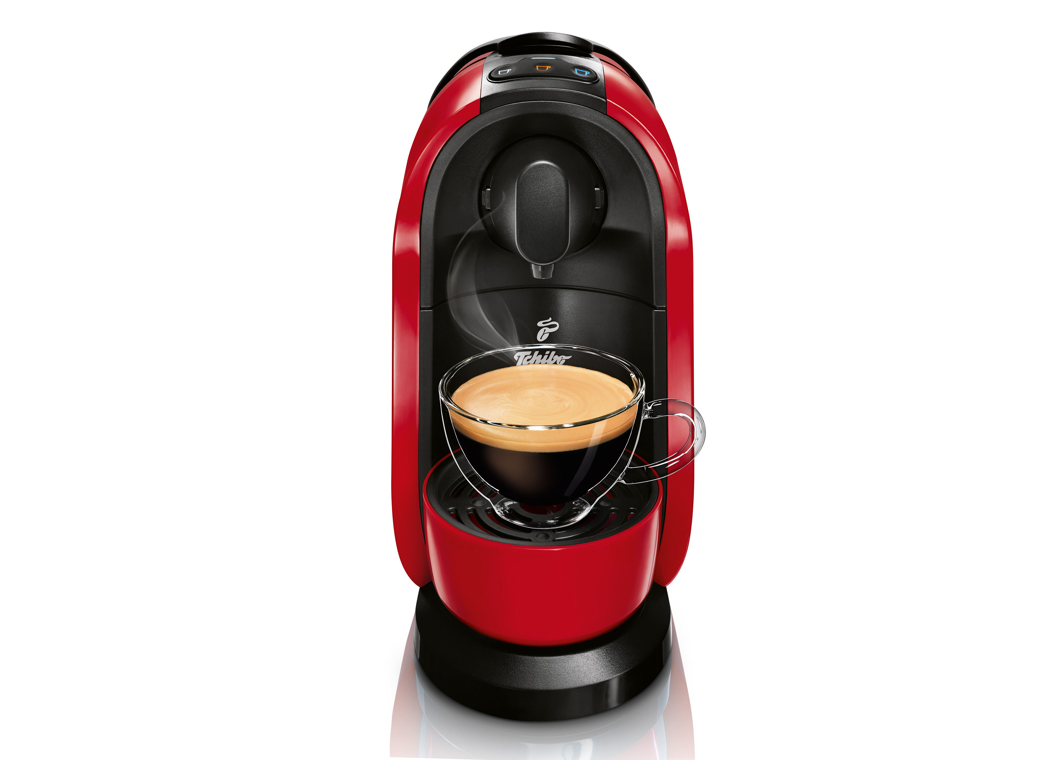 TCHIBO Pure + 60 Kapseln (Espresso, Filterkaffee, Caffè Crema) Kapselmaschine Rot