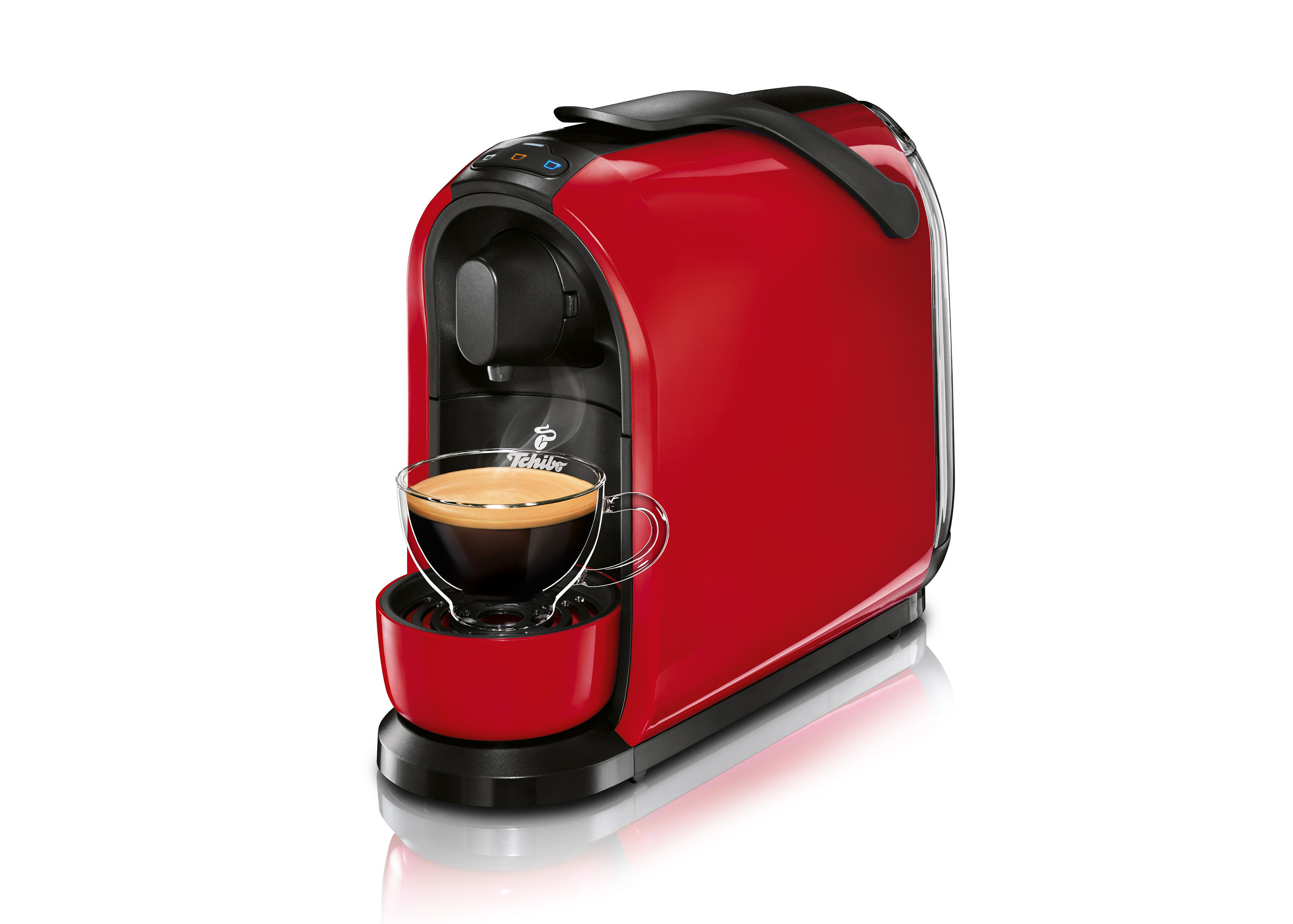TCHIBO Pure + 60 Kapseln (Espresso, Filterkaffee, Caffè Crema) Kapselmaschine Rot