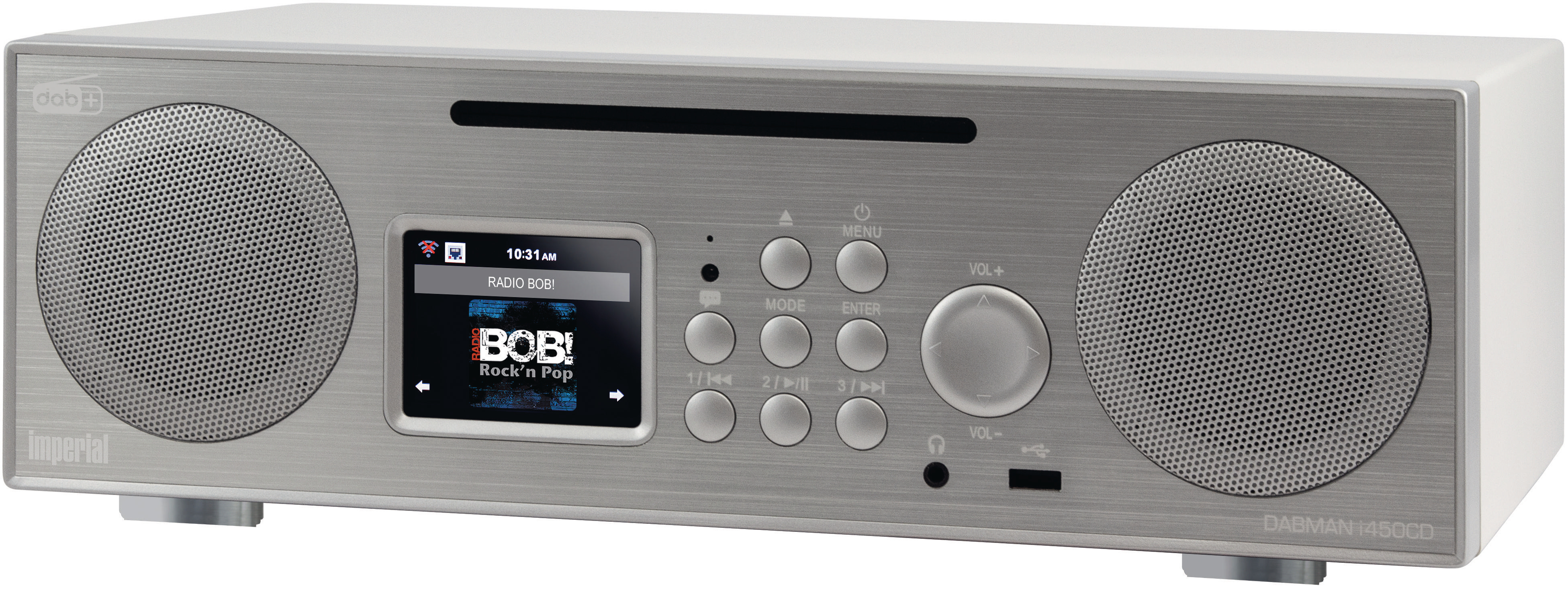 IMPERIAL DABMAN i450 CD DAB+ Radio, DAB+, DAB, Internet Radio, FM, AM, Bluetooth, silber/weiß