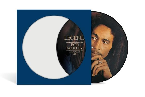 Bob Marleys Albumcover mit Vinyl Schallplatte.
