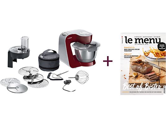 BOSCH MUM5LOVE - Robot de cuisine (Acier inoxydable/Rouge)