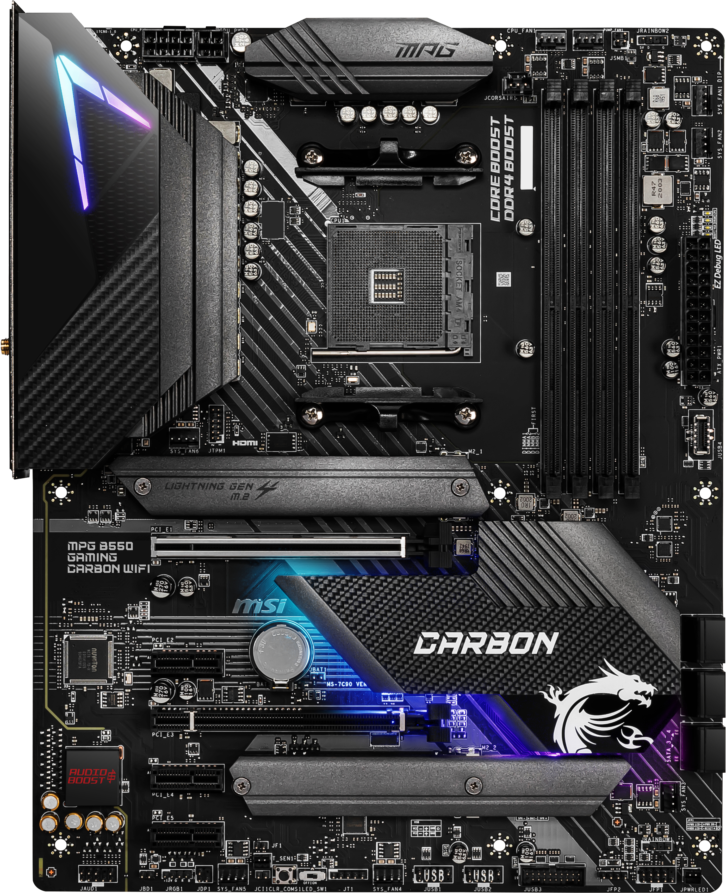 MSI MPG B550 GAMING CARBON WIFI (7C91-002R) Mainboard Schwarz