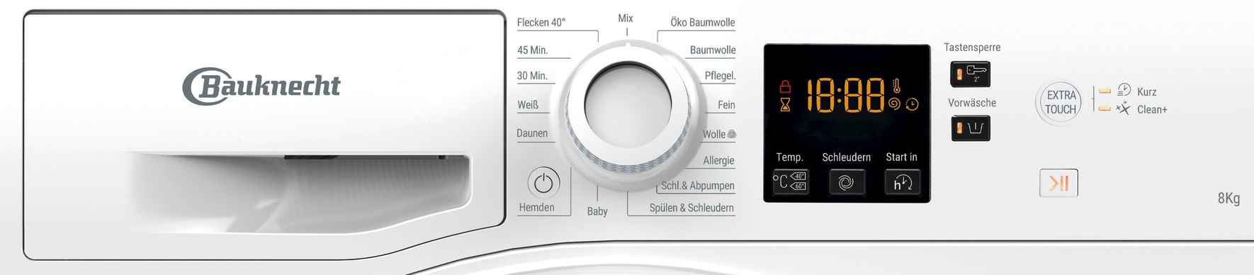 BAUKNECHT WWA 843 Waschmaschine (8 kg, 1351 U/Min., D)